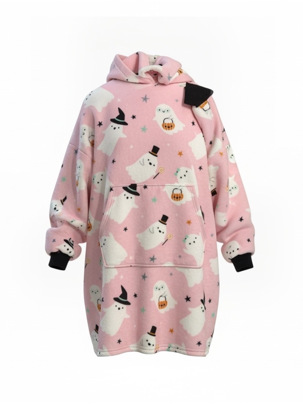 Pink Ghost Hoodie lounge comfy oversized pullover